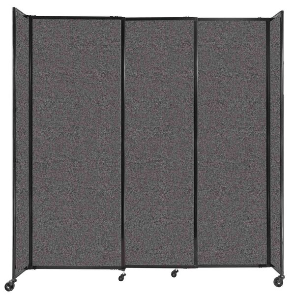 StraightWall Sliding Portable Partition 7'2" x 7'6" Charcoal Gray Fabric